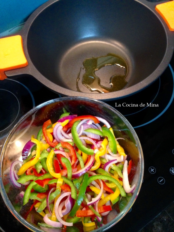 wok verduras y filetes de sajonia